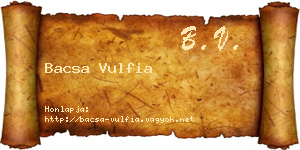 Bacsa Vulfia névjegykártya
